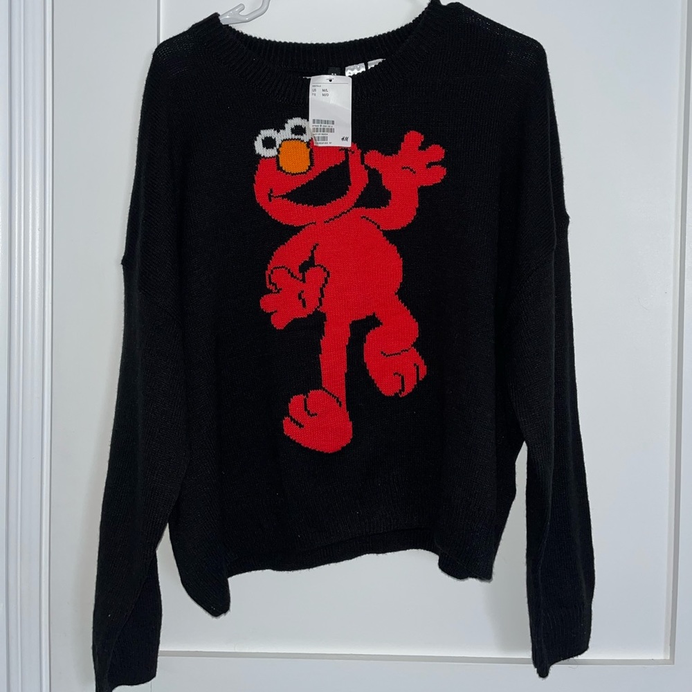 Knitted black sweater Elmo size M/L